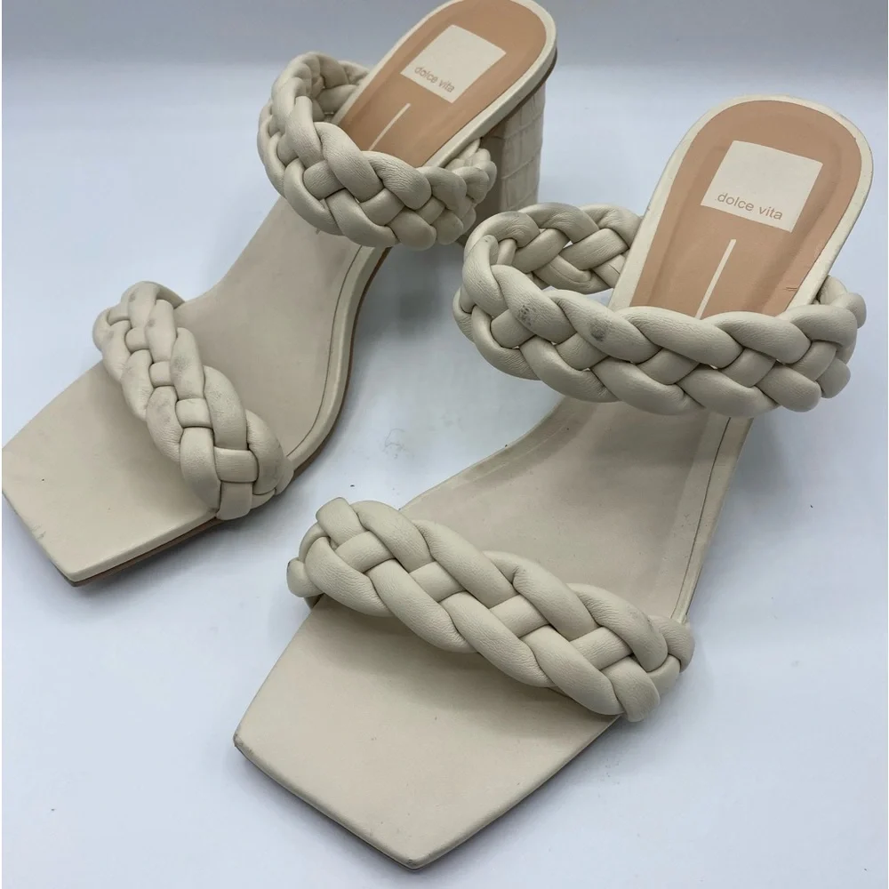Dolce Vita Paily Heeled Sandals, Ivory Size 11 *‎ Please read NOTE*